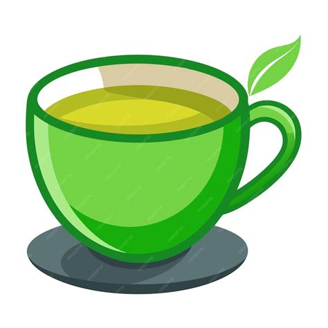 Cup of green tea clipart vector art and illustration | Premium AI