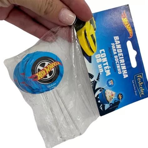 Bandeirinha Topper Docinho Festa Hot Wheels 8 Uni Festcolo MercadoLivre