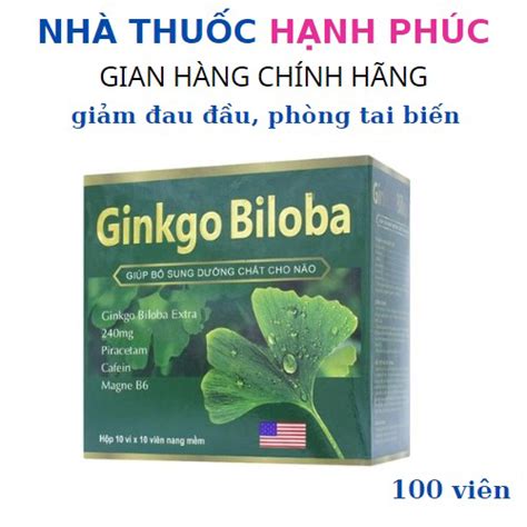 Viên Uống Hoạt Huyết Dưỡng Não Ginkgo Biloba 240 Mg Giúp Tăng Tuần Hoàn Hộp 100 Viên Usa