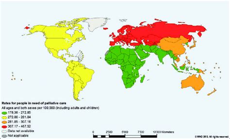 World Map Showing The Global Distribution By Who Regions Of Rates For