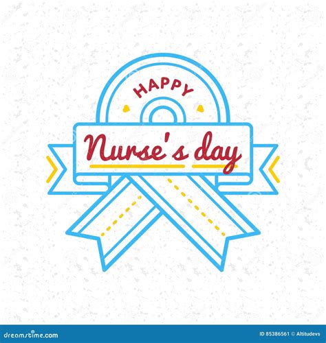 Happy Nurses Day Greeting Emblem Stock Vector Illustration Of Nanny