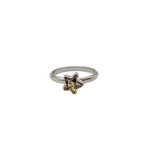 Green Amber Sterling Silver Star Ring Amberman