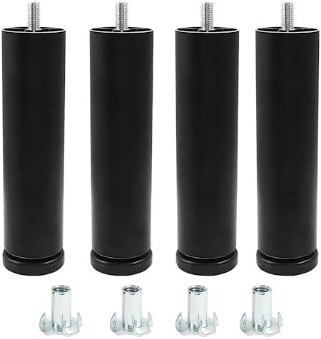 Amazon Dnyta Pcs Inch Black Metal Adjustable Furniture Legs