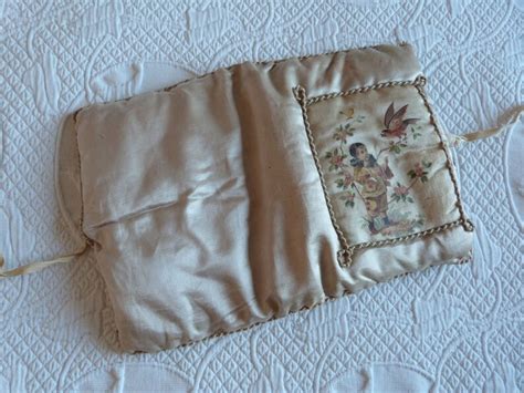 Antique French Silk Lingerie Bag Stockings Pocket Boudoir Etsy