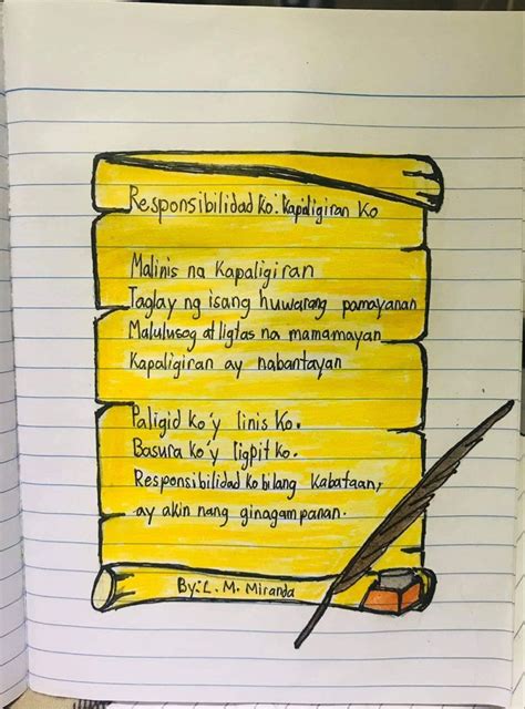 TULA Responsibilidad Ko Sa Kapaligiran By L M Miranda Tle Subject