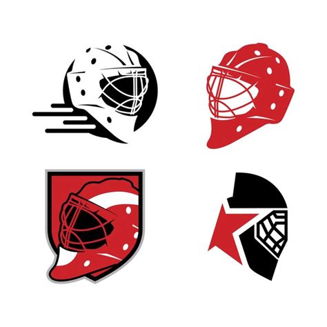 Premium Vector | Set of pro hockey helmet illustration with shield ...