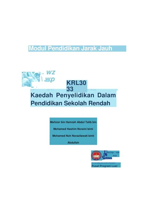 Pdf Modul Krl 3033 Kaedah Penyelidikan Dalam Pendidikan Dokumentips