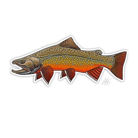 Casey Underwood Fish Decal Fresh Waterbrook Trout Fishing Decals