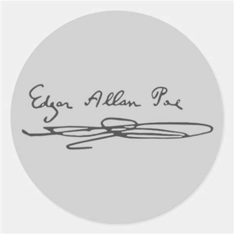 Edgar Allan Poe Signature Classic Round Sticker | Zazzle