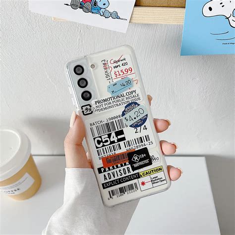 New Style Retro Code Label Phone Case For Sumsung S23 Ultra Soft Tpu