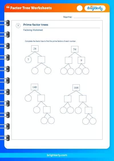 Free Printable Factor Tree Worksheets [pdfs]