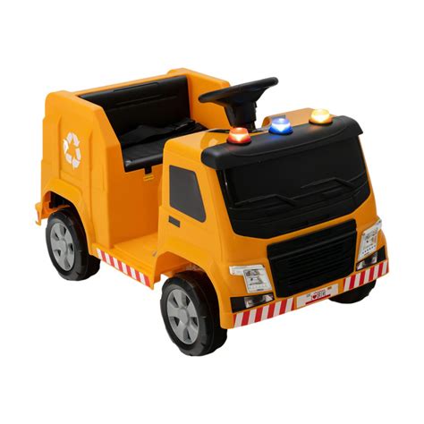 12v Kids Ride On Garbage Truck With Warning Lights And 6 Recycling