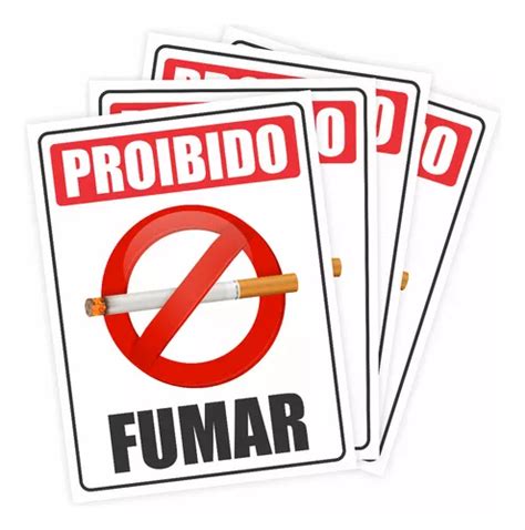 Adesivos Sinalização Proibido Fumar Não Fume 15x20cm 04 Uni