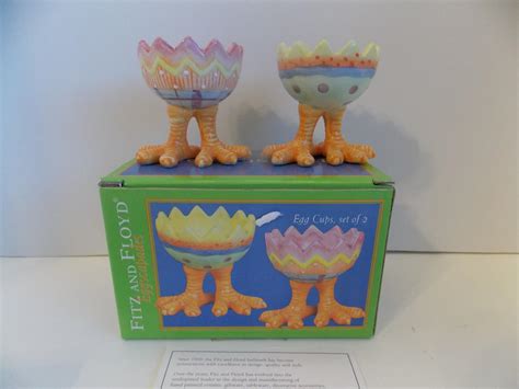 Fitz And Floyd Eggscapades Egg Cup Set Of 2 Chicken Feet Nib 1726642790