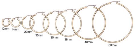 Hoop Earring Size Chart Mm