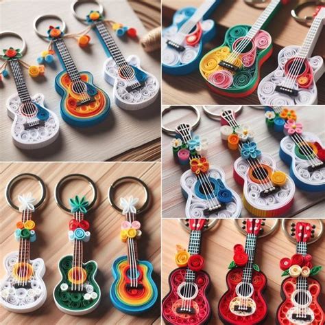 Quiart On Instagram Quilling Guitar Keychain Quillingideas