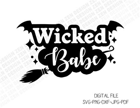 Wicked Babe Svg Hexe Svg Hexenbesen Svg Halloween Svg Wicked Babe Png Gruselig Halloween