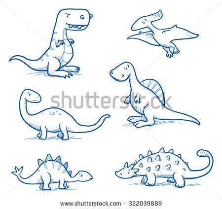 Easy Cartoon Dinosaur Drawing