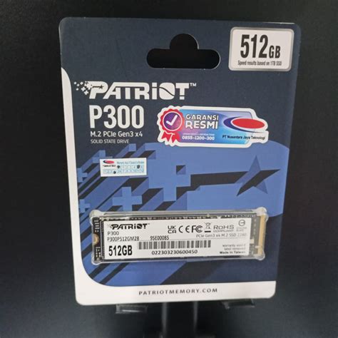 Jual SSD Patriot P300 M 2 2280 NVME 512GB PCIe Gen3x4 Shopee Indonesia