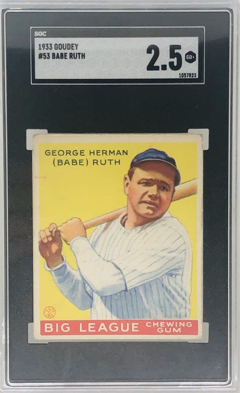 Goudey Babe Ruth Sgc Undergraded Top Sports Cards