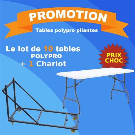 Lot De Tables Pliantes Blanches Avec Chariot Pour Tables Pliantes