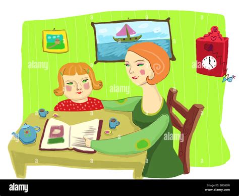 Maman Daider Sa Fille à Faire Ses Devoirs Photo Stock Alamy