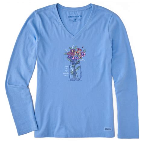 Women S Rainbow Love Daisies Long Sleeve Crusher LITE Vee Life Is