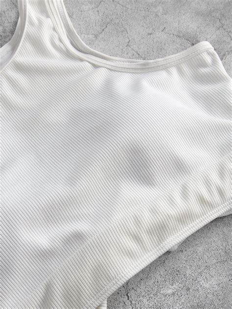 ZAFUL Ribbed Racerback Tank Bikini Top Vicedeal