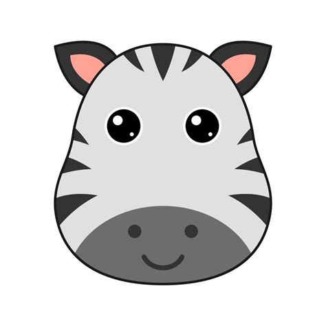 Cute Zebra Face Isolated On White Background 8457234 Vector Art At Vecteezy