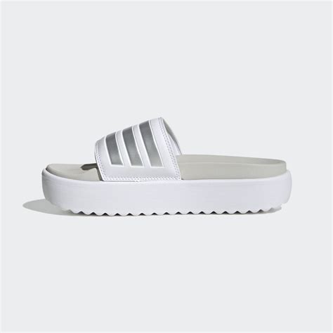 Adidas Adilette Platform Slides White Adidas Lk