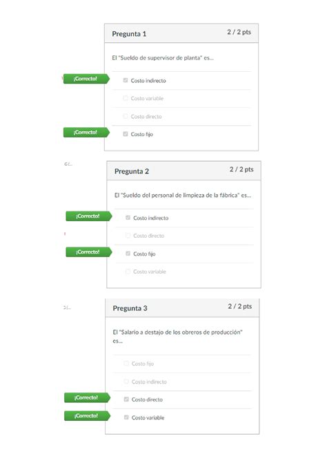 Semana 1 Tema 1 Autoevaluación Calificación de los costos