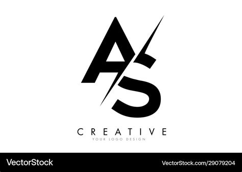 As a s letter logo design with creative cut Vector Image