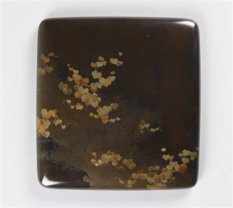 Purple Hedge Maki E Inkstone Box Important Cultural Property Koma