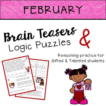 FEBRUARY Brain Teasers & Logic Puzzles by Gardens and Grade School