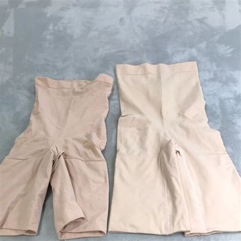 2 PAIRS OF Spanx Higher Power Mid Thigh Shorts Nude Cream Size Small NWOT 47 97 PicClick UK