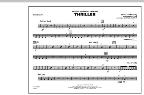 Thriller Bass Drum By Paul Murtha Sheet Music For Marching Band At Sheet Music Direct