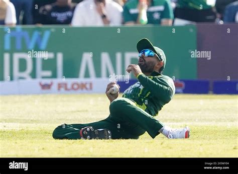 Pakistan S Babar Azam Catches Out Ireland S Paul Stirling During The