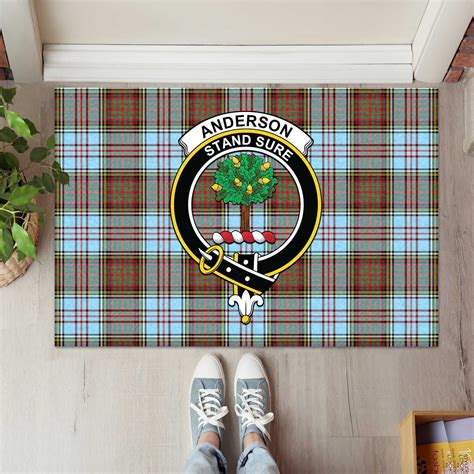 Anderson Ancient Tartan Door Mat with Family Crest