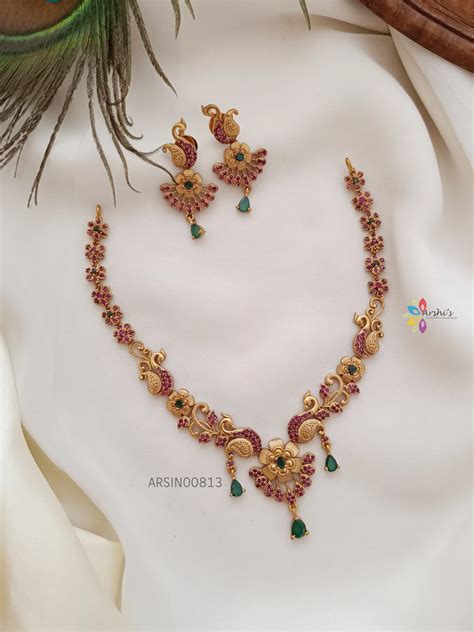 Adorable Peacock Design Necklace Arshis Buy Traditional And Fashion