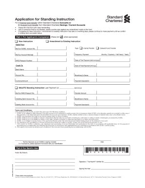 Sg Standard Chartered Application Form For Standing Instruction