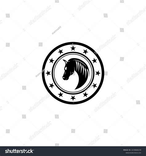 Horse Logo Image Black White Background Stock Vector (Royalty Free ...