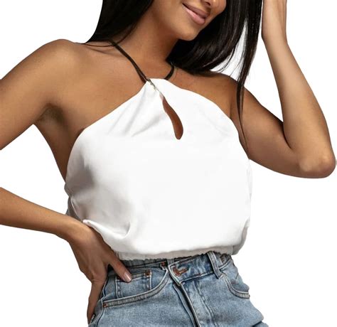 Yuhaotin Crop Tops For Women Trendy Winter Women Fashion Sexy Halter Neck Sleeveless Tank Tops