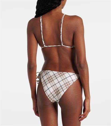 Burberry Check Bikini Top In Brown ModeSens