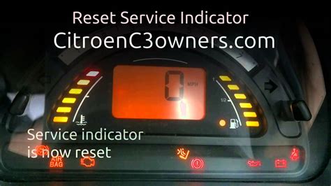 Reset Service Indicator On Citroen C3 Youtube