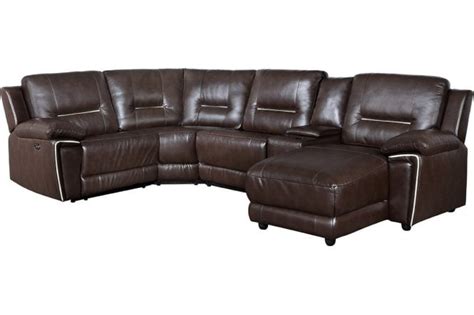 Henry Brown Leather Electric Recliner Corner LHC FurnitureInstore