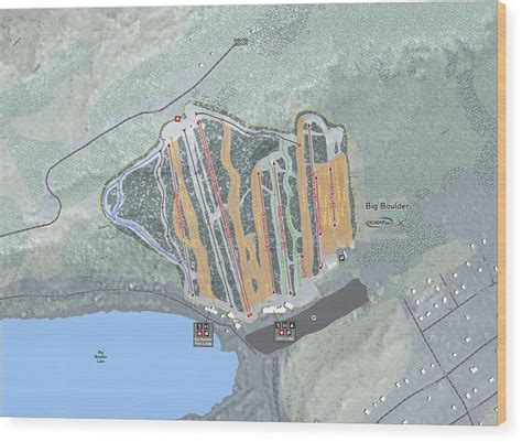 Big Boulder Ski Trail Map - Wood Print | Powderaddicts