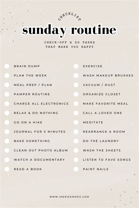 The Perfect Sunday Routine To Reset Your Life Free Checklist Erika