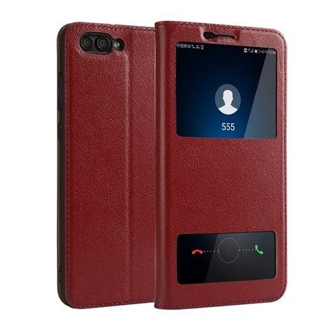 CYBORIS Para Huawei Honor V10 Funda De Cuero Genuino De Vaca Real Para