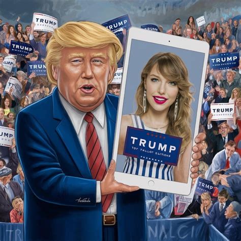 Donald Trump Posts Ai Fakes Implying Taylor Swift Endorsement Premium Ai Generated Image