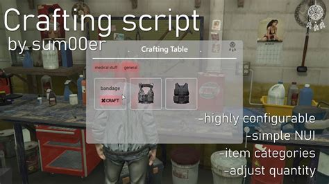 FiveM Script ESX Free Crafting script by sum00er 合成台插件 YouTube